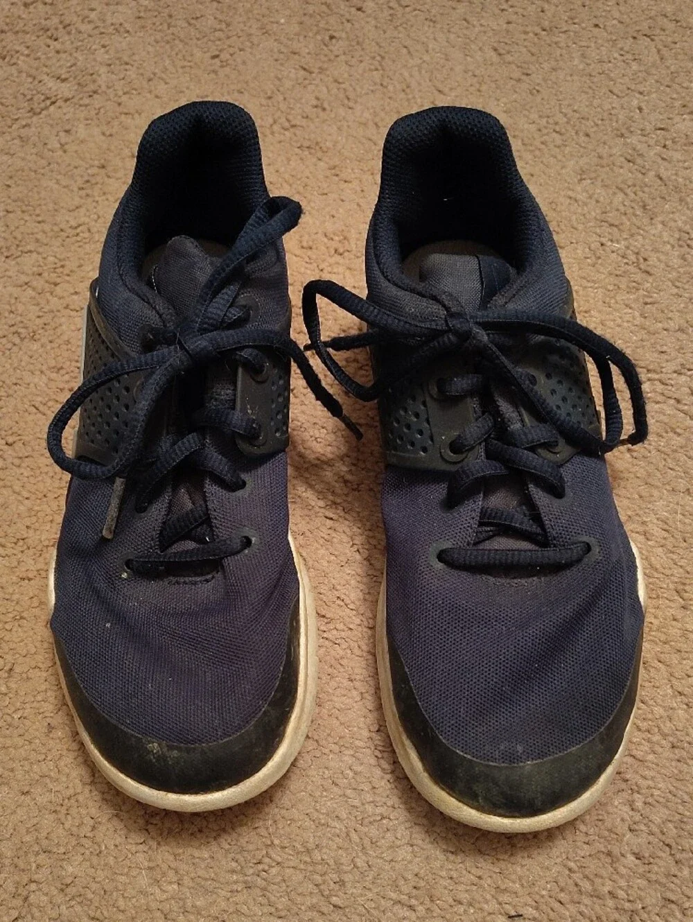 Kids Navy and White Sneakers And Black Leather Dress Shoes